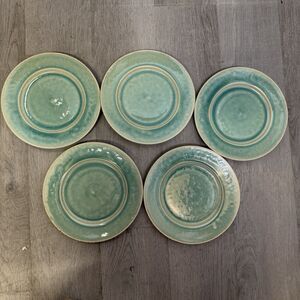 Rare Vintage Jars (France) Blue Salad plate Set Of 5